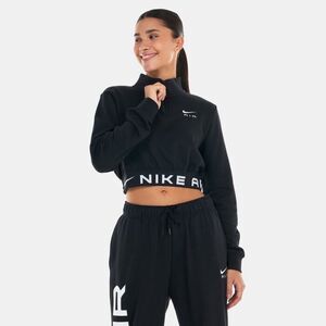 Nike Women's Sportsear Air Fleece Crop Sweater Top in Black Size XS